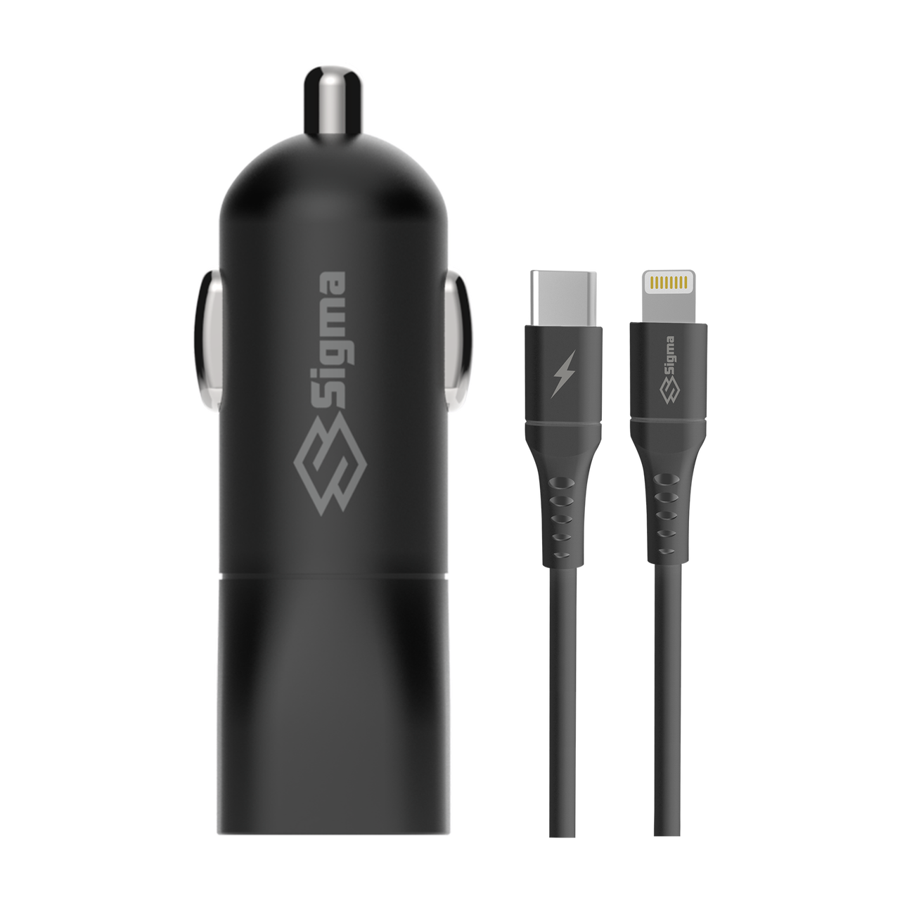 Chargers Car Charger + Cable USBC to Lightning PD Car Charger